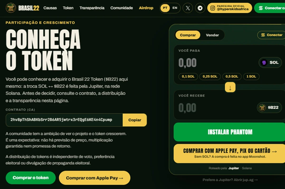 Site BB22 oferece criptomoeda a quem divulgar conteúdo que defende voto em Flávio Bolsonaro Site BB22 oferece criptomoeda a quem divulgar conteúdo que defende voto em Flávio Bolsonaro