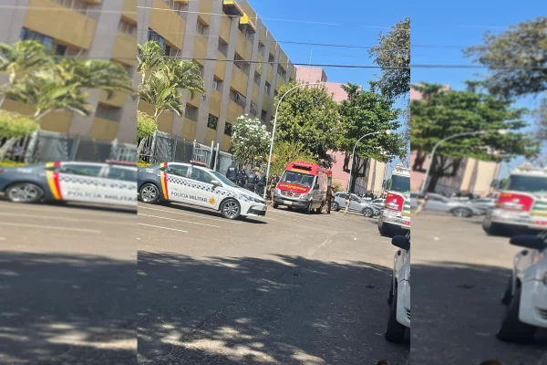 Foto colorida viaturas da PMDF e CBMDF em ocorrencia de surto no Cruzeiro