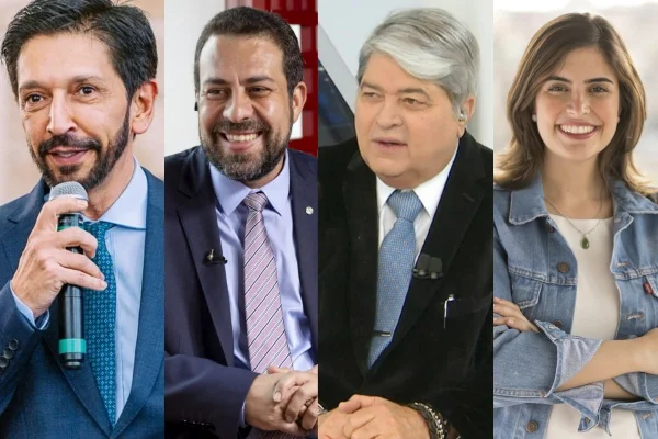 Montagem com Ricardo Nunes, Guilherme Boulos, José Luiz Datena e Tabata Amaral - Metrópoles
