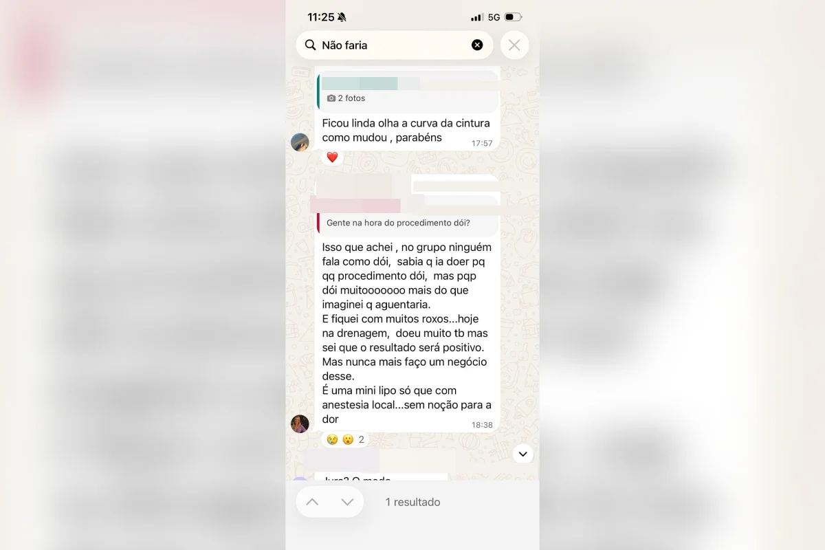 Uma cliente afirmou que nunca mais faria um novo procedimento Uma cliente afirmou que nunca mais faria um novo procedimento