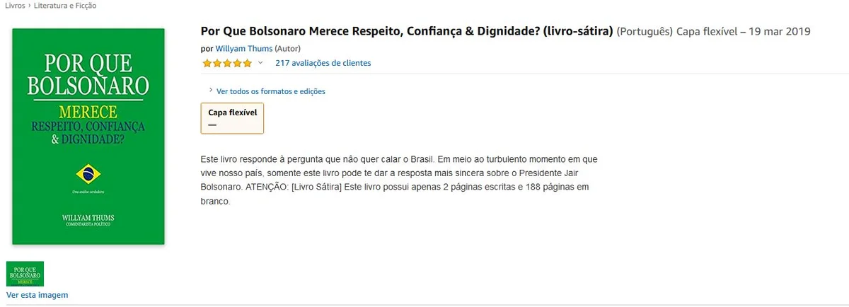 O livro depois que o autor editou os dados. Antes não aparecia que era um "livro-sátira" O livro depois que o autor editou os dados. Antes não aparecia que era um "livro-sátira"