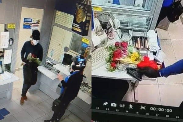 Cerca de R$ 2.500 foram levados pelo homem durante o assalto. Ele entrou no estabelecimento com um buquê de flores e uma arma de fogo - Metrópoles