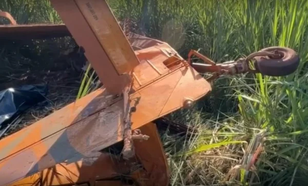 Imagem mostra destroços de avião - Metrópoles