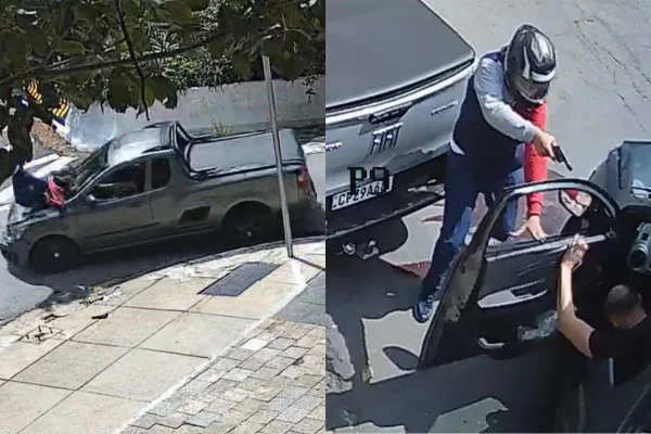 Imagem colorida de assalto contra arquiteto