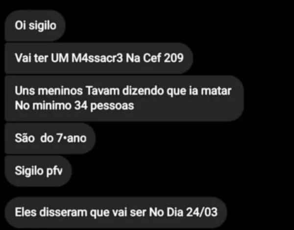 Vídeo: adolescente apreendido com arma diz que PCC planejava massacre em escola do DF