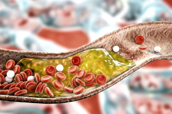 Ilustração mostra veia entupida por colesterol ruim - Metrópoles