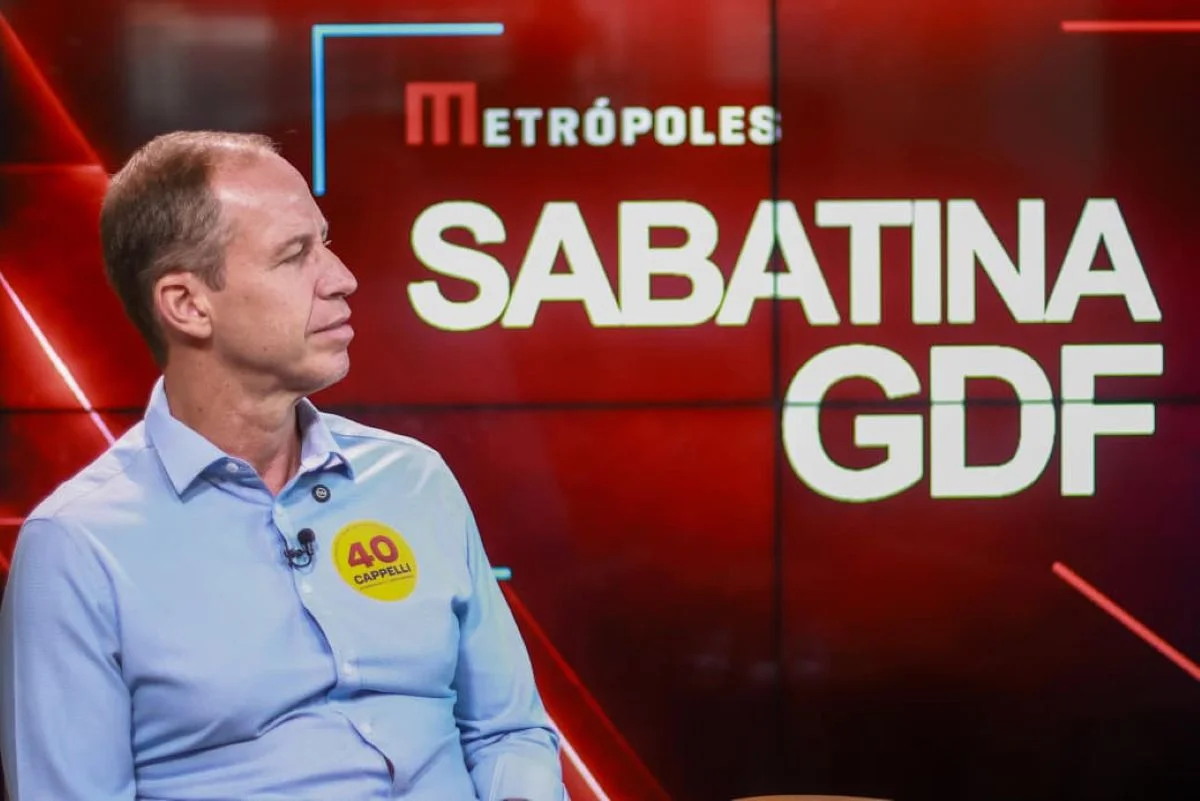 Ricardo Cappelli (PSB) em sabatina no estúdio do Metrópoles
Ricardo Cappelli (PSB) em sabatina no estúdio do Metrópoles
