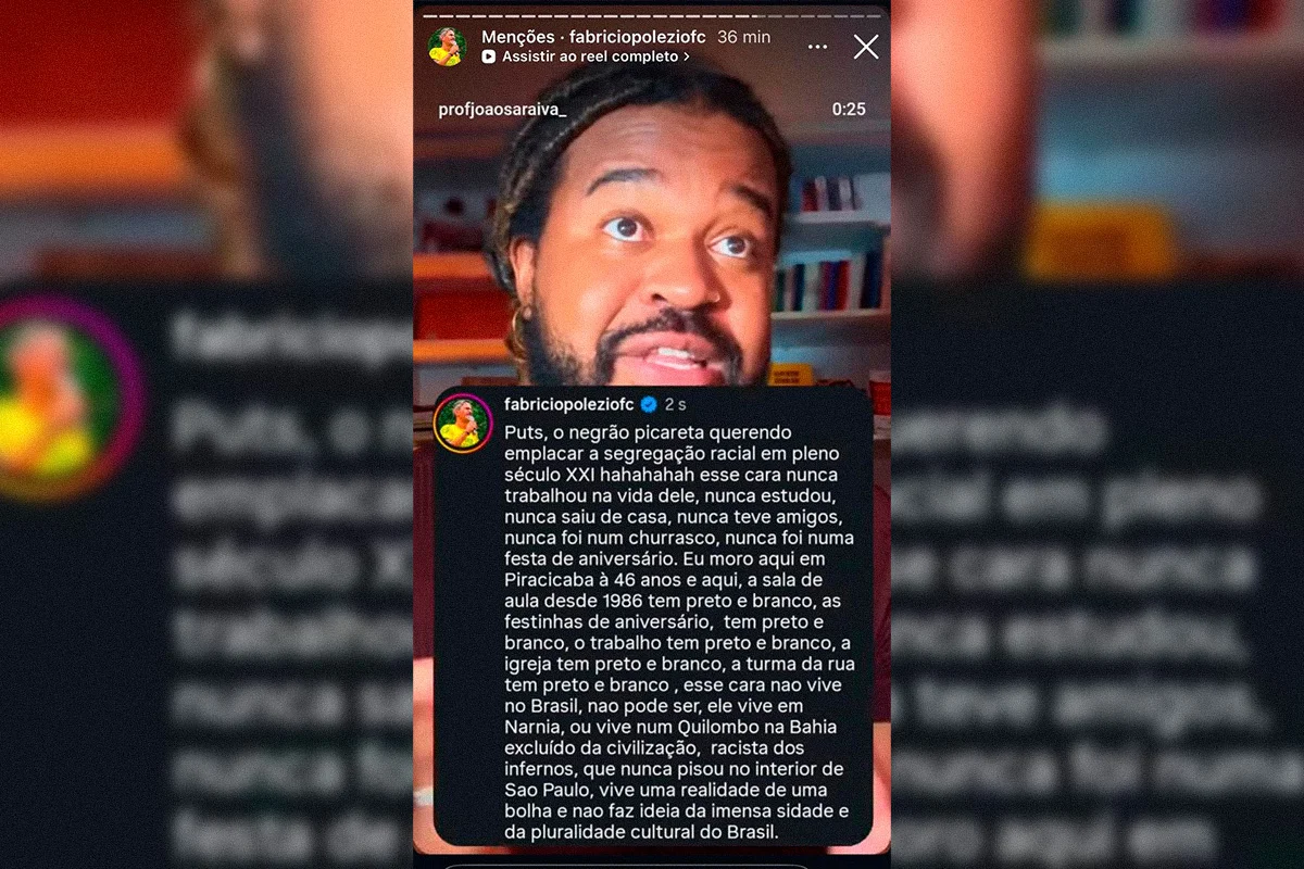 Após acusar possível prática de racismo, professor recebeu novos comentários do vereador Após acusar possível prática de racismo, professor recebeu novos comentários do vereador