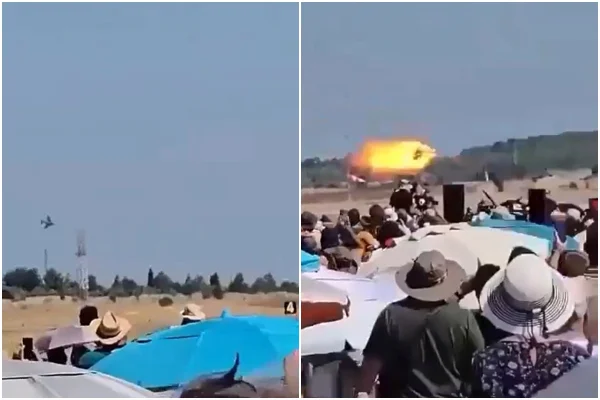 Caça da Força Aérea Grega explode após manobra em show e pilotos morrem - Metrópoles