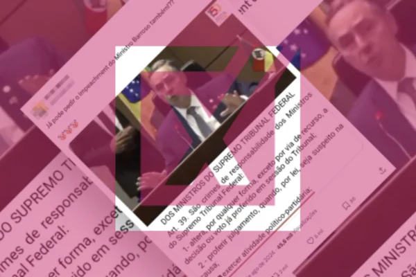 Print de publicação enganosa que sugere o impeachment do ministro Barroso. - Metrópoles