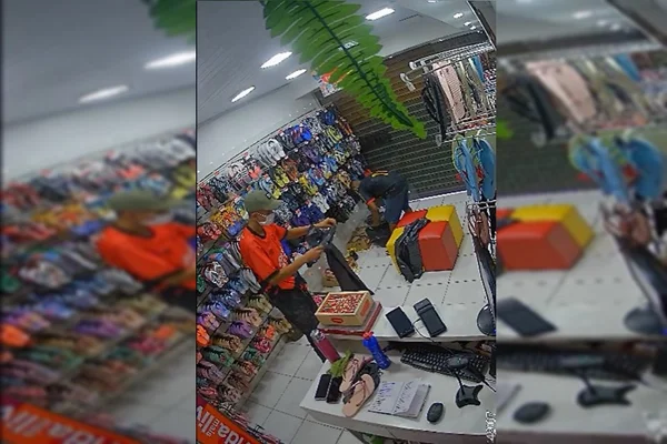 Dupla em loja de sandálias comete crime