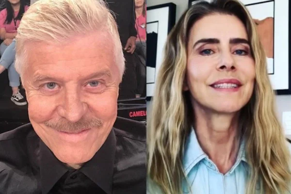 Montagem colorida de Miguel Falabella e Maite Proença_