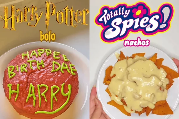 montagem com duas recriações de receitas de filmes