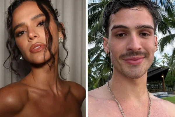Montagem feita a partir de fotos das redes sociais de Bruna Marquezine e João Guilherme - Metrópoles