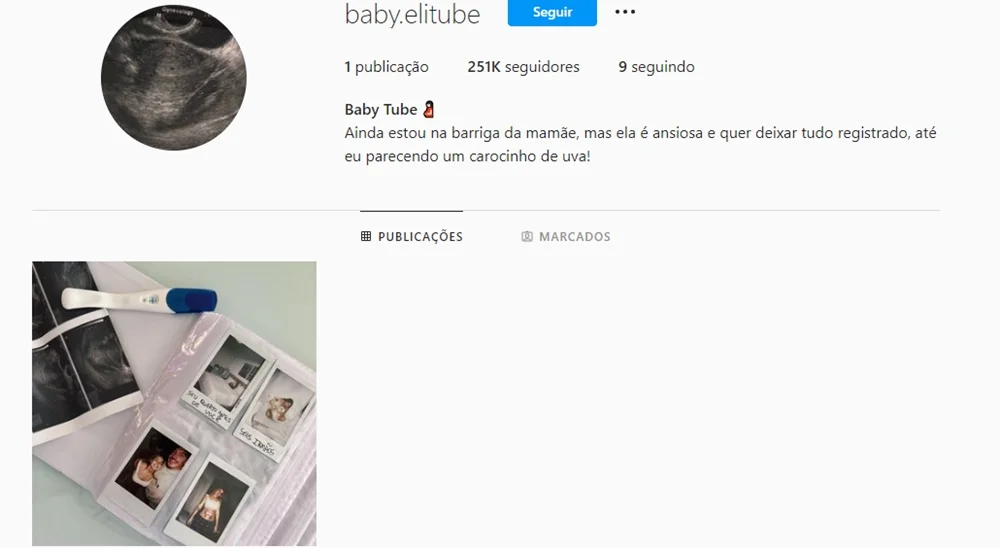 Viih Tube e Eliezer criaram um perfil no Instagram para o bebê, anunciado nesta terça-feira (20/9) Viih Tube e Eliezer criaram um perfil no Instagram para o bebê, anunciado nesta terça-feira (20/9)