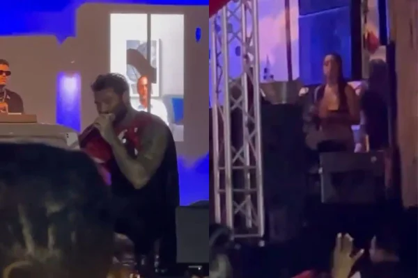 A “brincadeira” está rendendo: Mirella assiste show de Lucco no palco