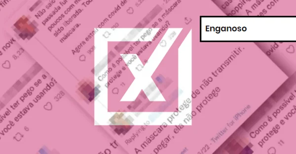 Captura de tela do Twitter com etiqueta rosa de conteúdo enganoso