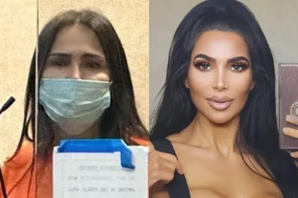 Montagem, brasileira condenada e sósia de Kim Kardashian