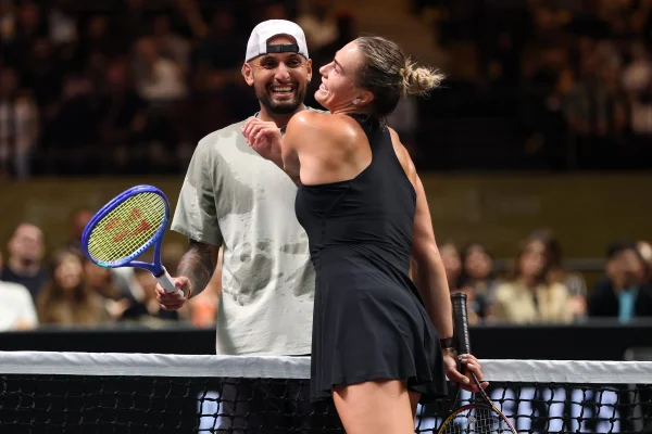 Foto colorida de Sabalenka e Nick Kyrgios - Metrópoles