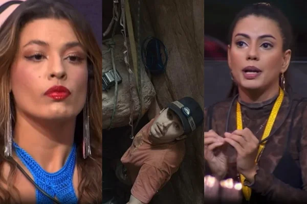 Montagem com fotos coloridas de Fernanda, Beatriz e do filme 127 horas - Metrópoles