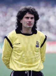 Goleiro da França Joël Bats na Copa de 1986 Goleiro da França Joël Bats na Copa de 1986