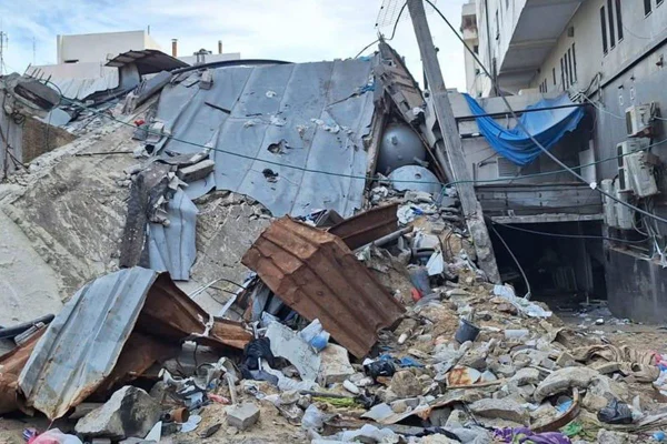 Imagagem colorida do Hospital Al Shifa, no norte de Gaza
