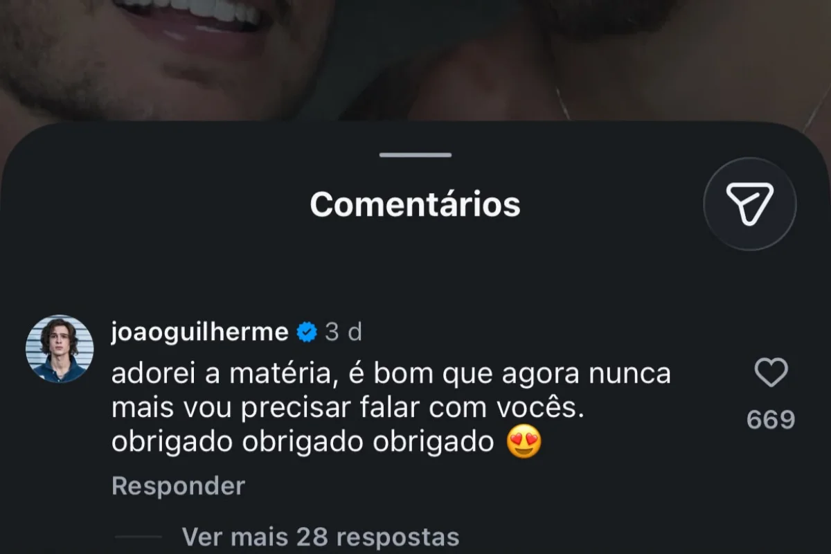 João Guilherme ironizou após ser apontado como "sem carisma". João Guilherme ironizou após ser apontado como "sem carisma".
