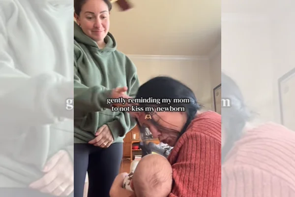 Vídeo: mãe reage após avó tentar beijar seu bebê recém-nascido