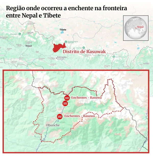 Após mar de lama, Nepal e Tibete contam mortos e procuram por desaparecidos - destaque galeria