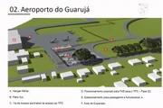 "Essa é só uma imagem estilizada do que seria esse terminal já relocado para uma posição mais próxima ao pátio de estacionamento das aeronaves e destaco na letra C a nova via de acesso que permitiria a chegada ao terminal", disse Meier