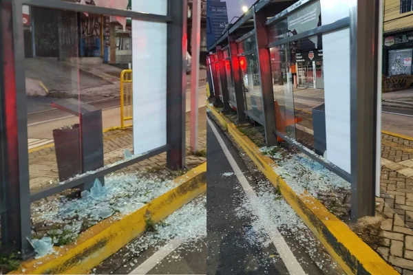 Imagem colorida mostra ônibus depredado após ataques em SP - Metrópoles