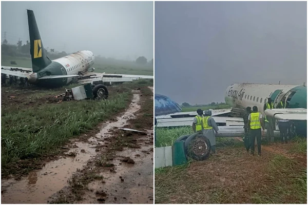 Avião da Embraer que atolou em lama - Metrópoles