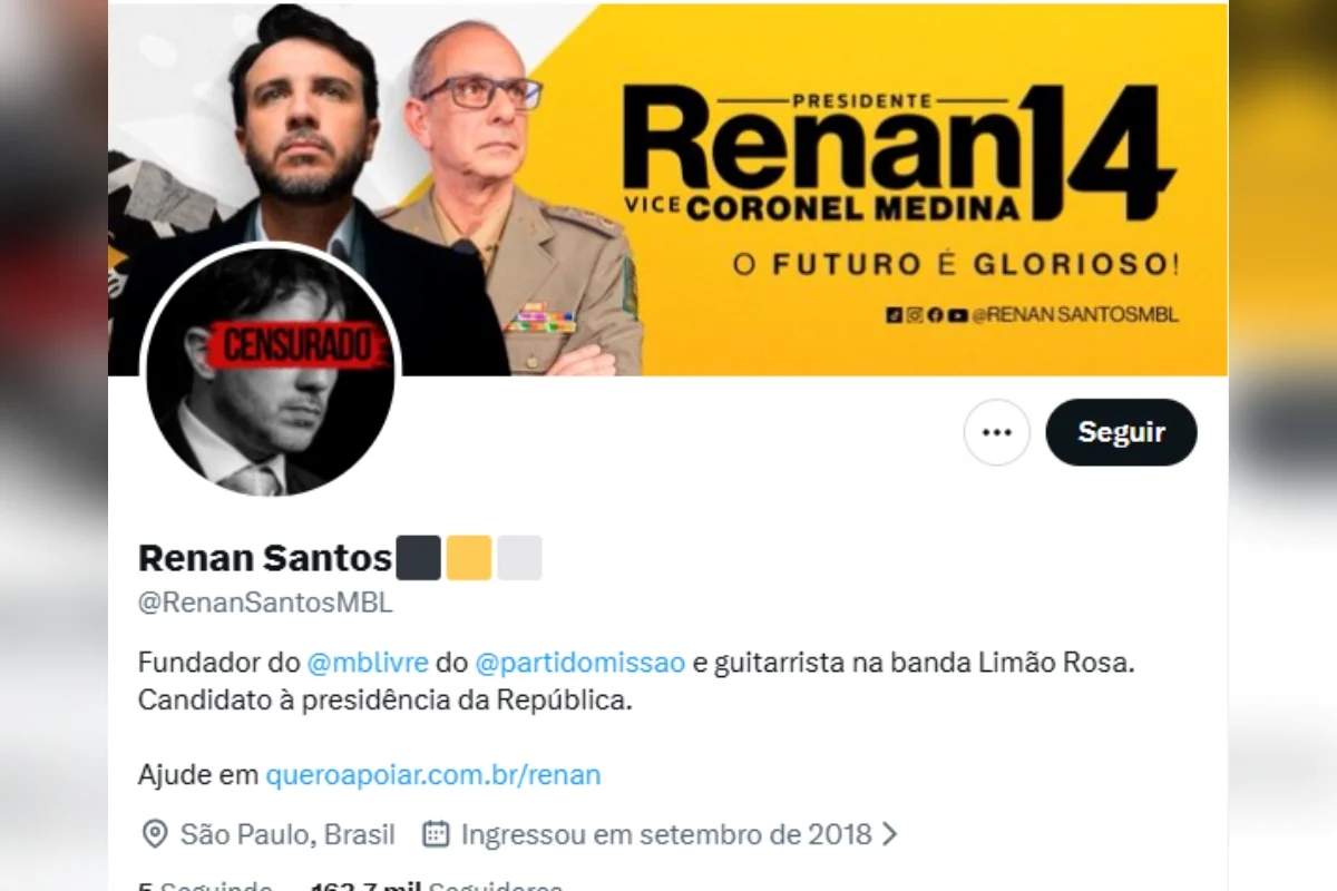 “Censurado”: Renan troca foto nas redes sociais após decisão de Toffoli - imagem 1 “Censurado”: Renan troca foto nas redes sociais após decisão de Toffoli - imagem 1