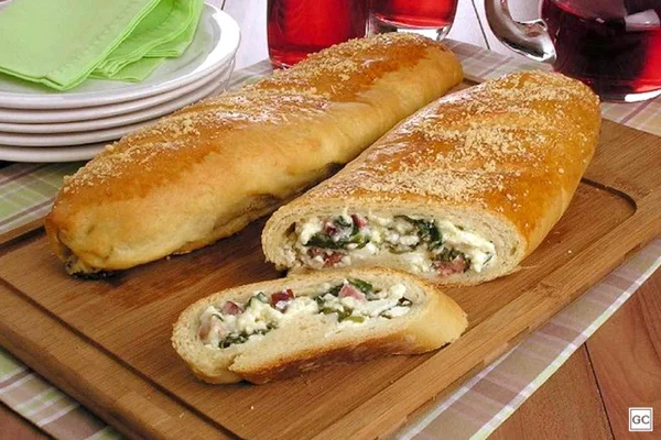 Baguete de ricota com espinafre
