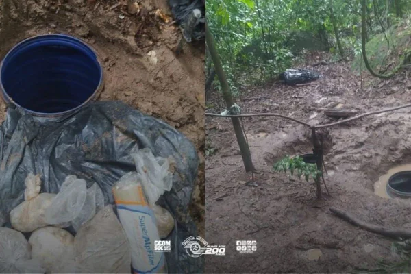Polícia encontra drogas enterradas em área próxima à obra do Rodoanel