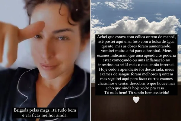 Fernanda Paes Leme passa mal e é internada após cólica e vômitos