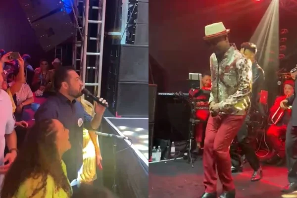 Governador do Rio canta com Alexandre Pires no Camarote Arpoador