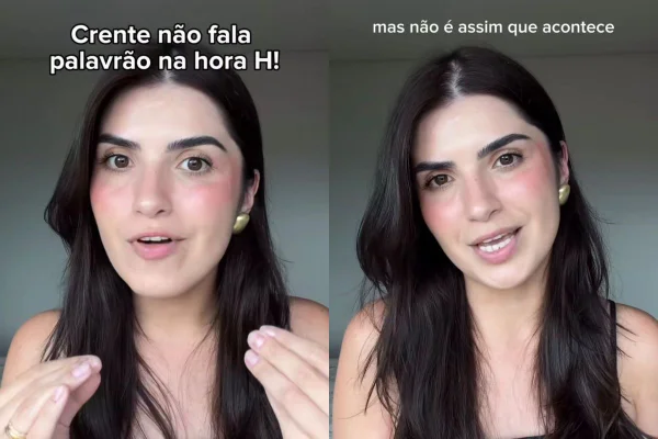 Montagem colorida com fotos de sexóloga cristã