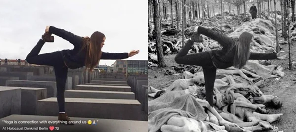 Artista expõe desrespeito em fotos tiradas no Memorial do Holocausto