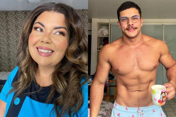 Montagem colorida de Fabiana Karla e o filho, Samuel - Metrópoles