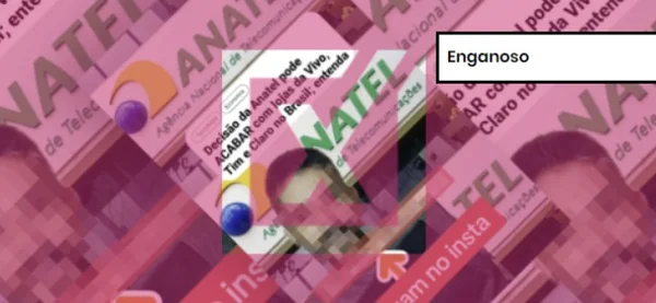 Captura de tela de post enganoso sobre mudança em regras da Anatel para operadoras de telefonia