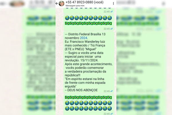 Homem que se explodiu perto do STF dizia fazer “nova proclamação”. Veja prints
