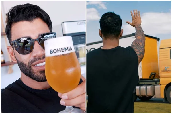 Gusttavo Lima recebe caminhão de cerveja com estoque para 6 meses