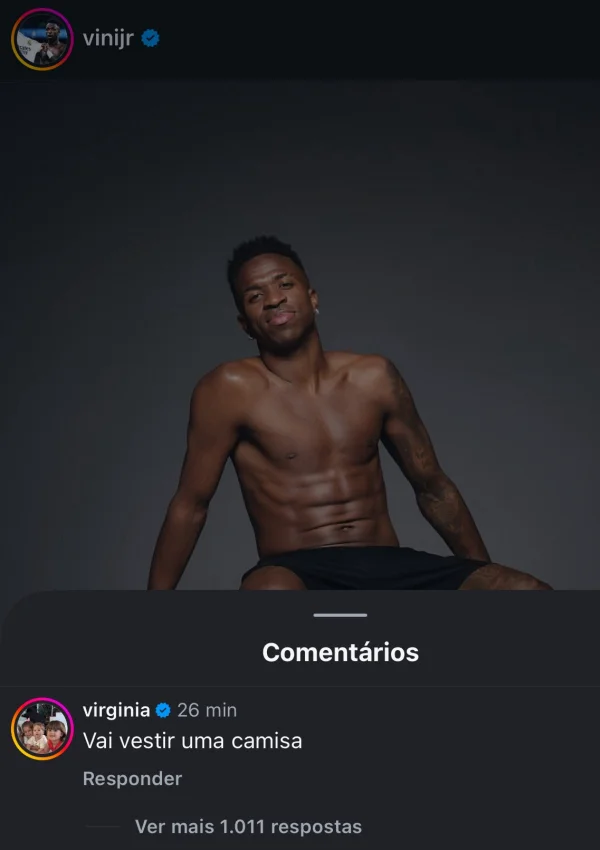 Foto de Vini Jr. gera reação inesperada de Virginia e repercute na web 1 ciumes virginia manda recado curioso apos vini jr aparecer sem blusa 1