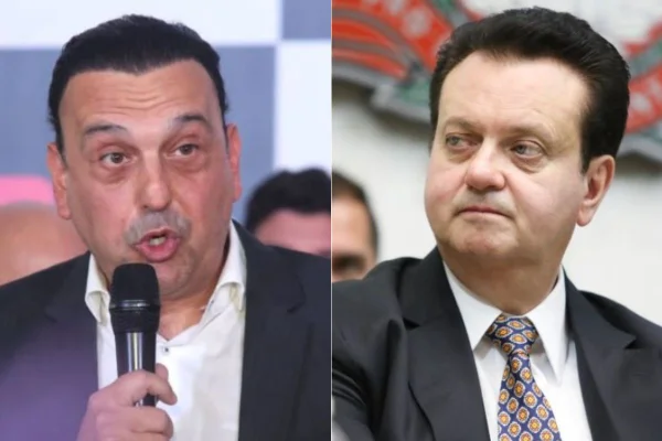 O vice-governador de São Paulo, Felício Ramuth, e o presidente do PSD, Gilberto Kassab