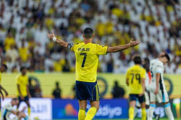 Cristiano Ronaldo em partida do Al-Nassr pela Copa do Rei Saudita