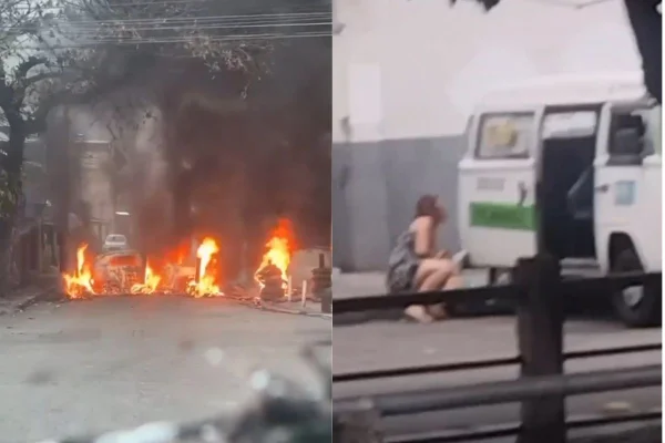 Montagem com fotos coloridas de registros da mega operação no Complexo da Penha (RJ) - Metrópoles