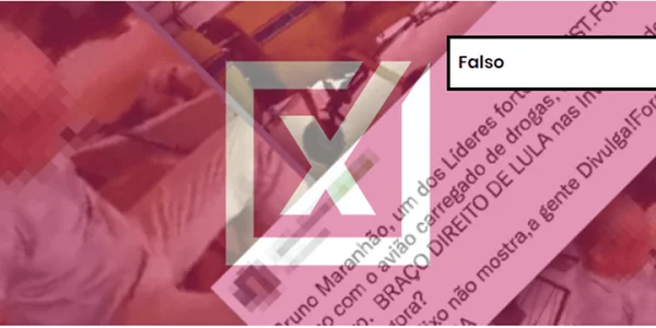 Captura de tela nas redes sociais com etiqueta de conteúdo falso