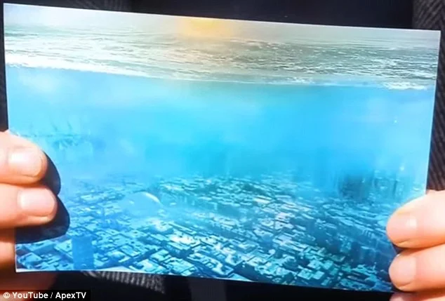 Na foto, o "Viajante do Tempo" mostra a cidade de Los Angeles submersa Na foto, o "Viajante do Tempo" mostra a cidade de Los Angeles submersa