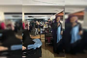 O bazar organiza suas vendas com roupas novas e seminovas com preços acessíveis
